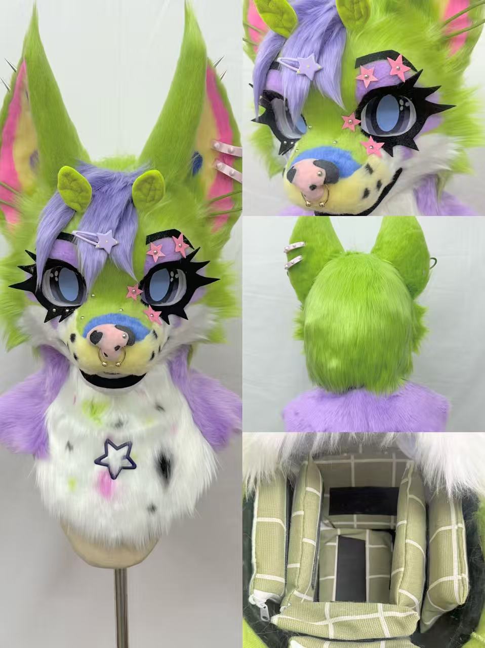 Alien Kitten Toony Head Fursuit (Gift Handpaws+Tail)